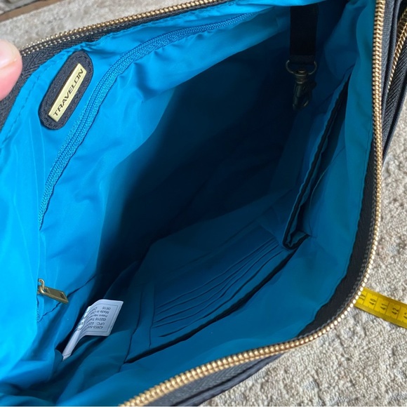 Travelon Anti Theft Signature 3 Compartment Crossbody Large Black Handbag Purse - Picture 13 of 14